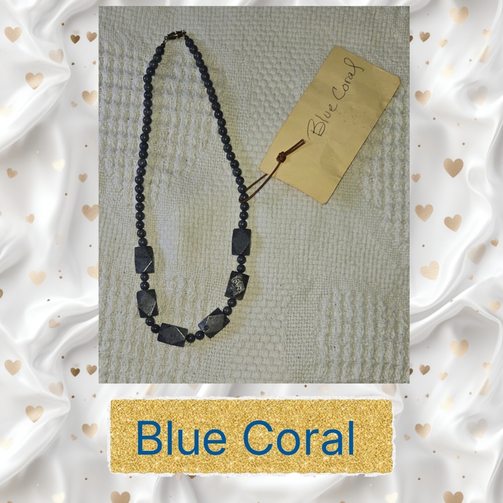 Women's Blue Coral Necklace NWT